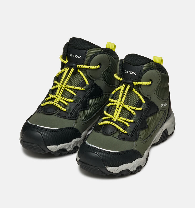Geox Magnetar Boy Baskets montantes en Vert kaki pour gar&ccedil;ons (377749) - pour semelles orthop&eacute;diques
