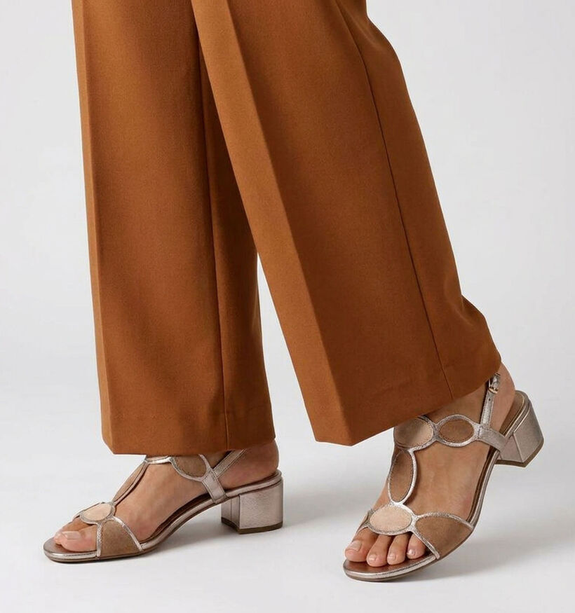 Marco Tozzi Gouden Sandalen met hak voor dames (371860)