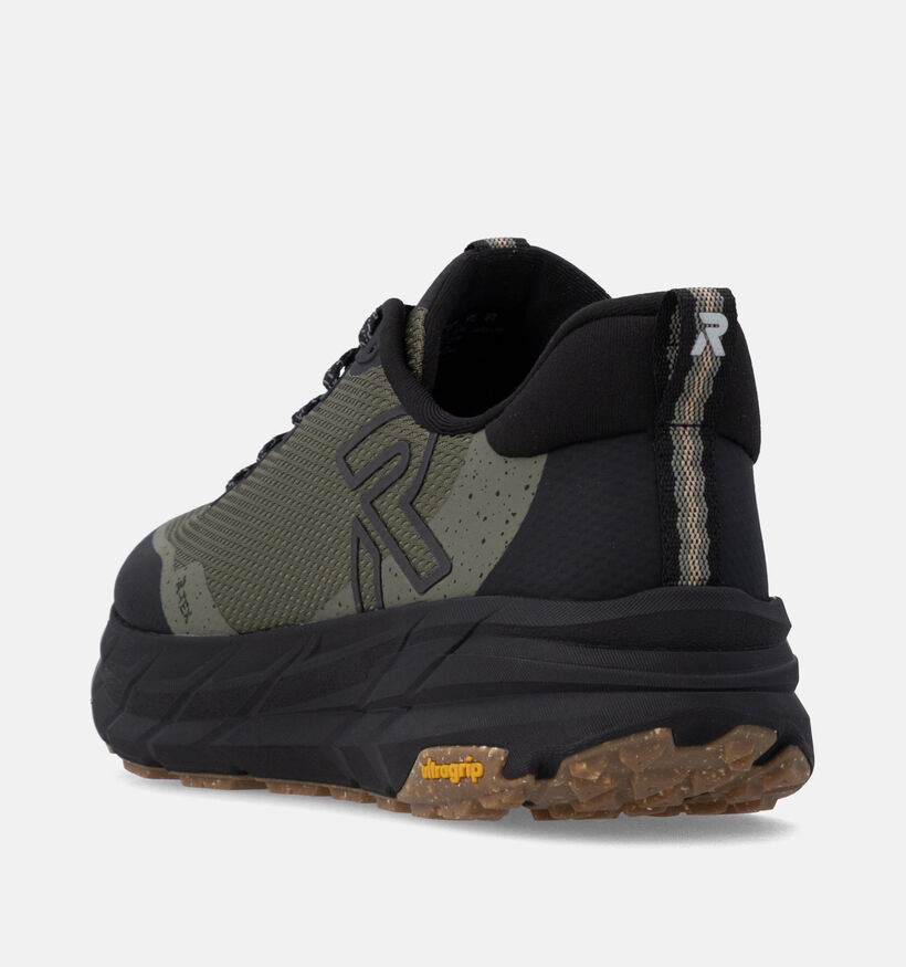 Rieker Zwarte/Kakigroene Sneakers voor heren (376514) - geschikt voor steunzolen