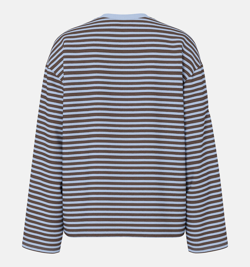 Pieces Sadie Blauwe T-shirt met Strepen voor dames (378353)
