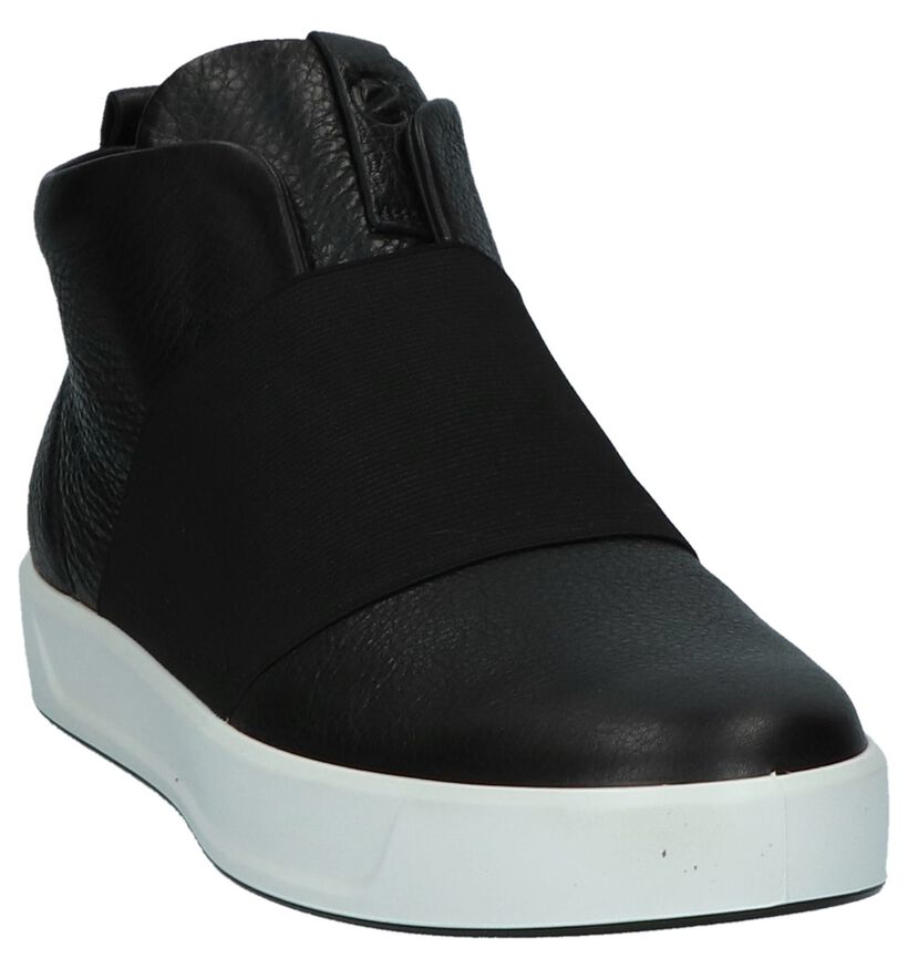 ECCO Soft 8 Zwarte Hoge Sneakers in leer (235745)