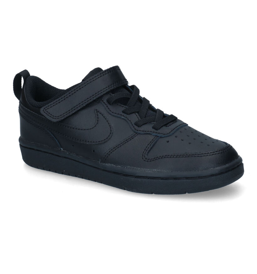 Nike Court Borough Low PSV Baskets en Noir pour filles, garçons (325380) - pour semelles orthopédiques