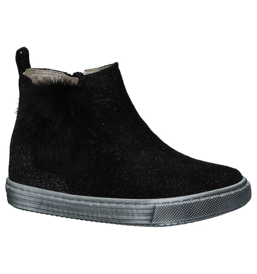 Bumba Zwarte Geklede Boots met Glitters in daim (224105)