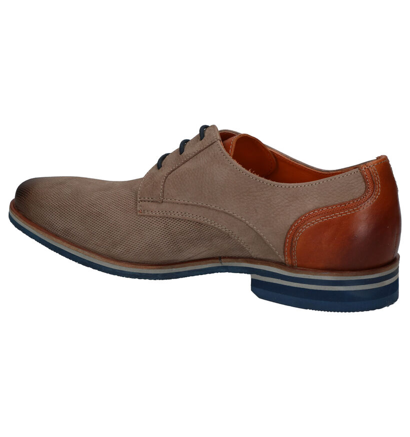 Van Lier Taupe Nette Veterschoenen en cuir (277024)