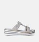 Rieker Zilveren Slippers met sleehak voor dames (354916)