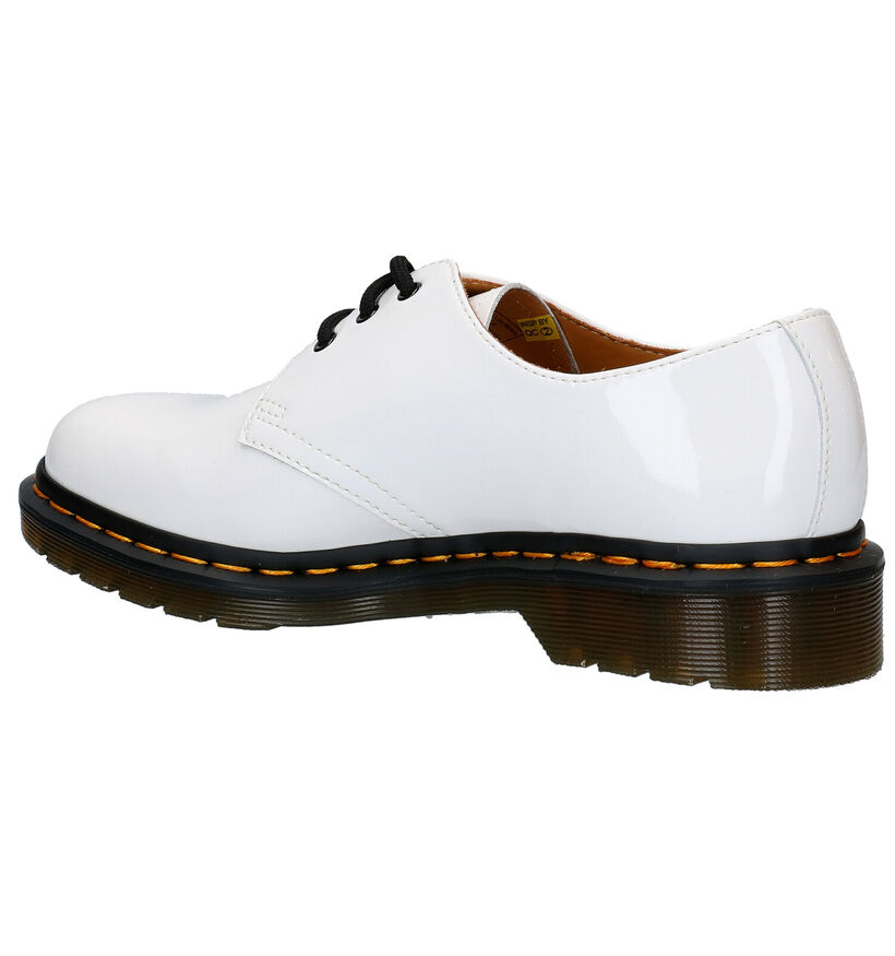 Dr. Martens Witte Veterschoenen in lak (284703)