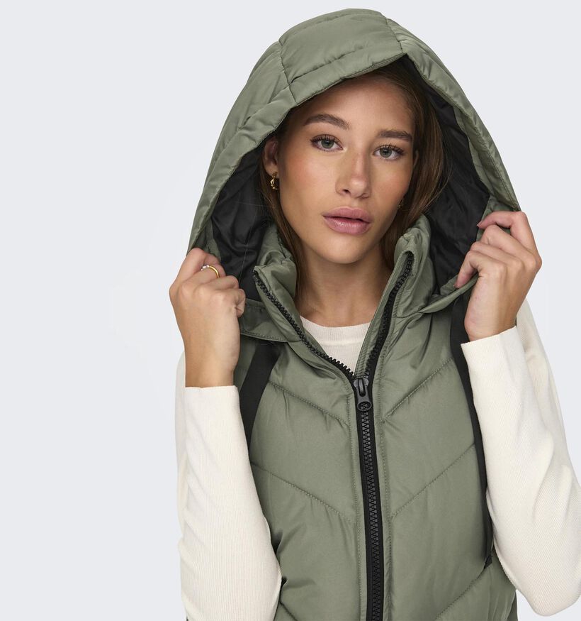 JDY Skylar Doudoune longue sans manches en Noir pour femmes (344167)