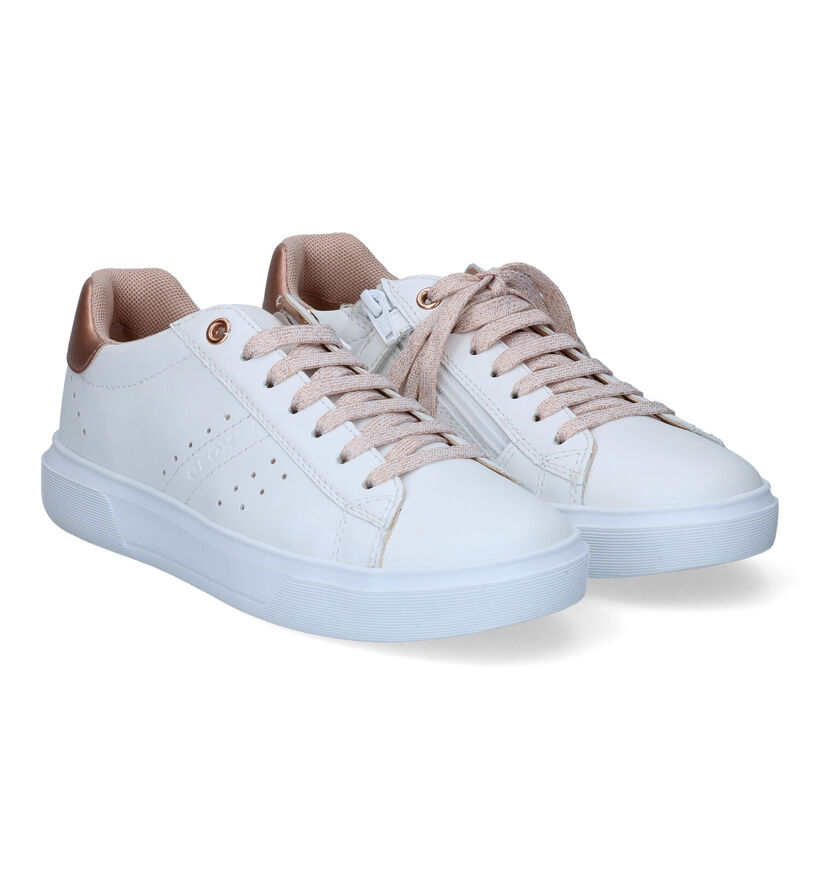 Geox Nettuno Witte Sneakers voor meisjes (304817) - geschikt voor steunzolen