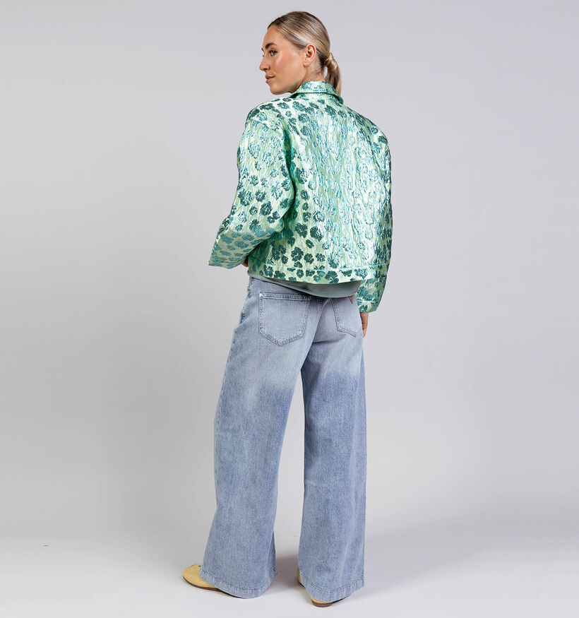 Pieces Molly Jacquard Greenery Flowers Groene Jas voor dames (381155)