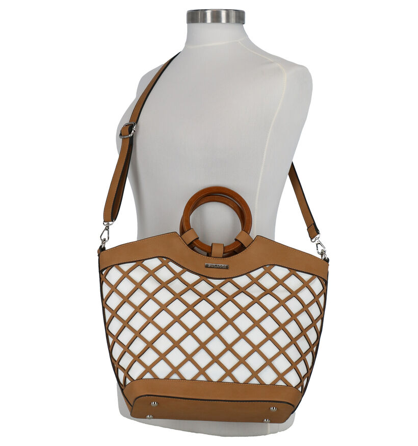 Bulaggi Frannie Handtas Wit/Cognac in stof (274280)