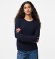 Pieces Fia Cable Knit Pull en Bleu pour femmes (361157)