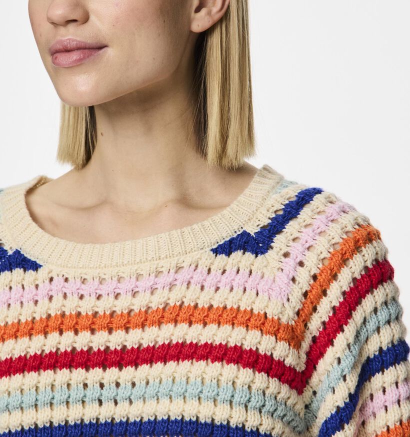 Pieces Dosla Beige Gestreepte trui voor dames (351085)