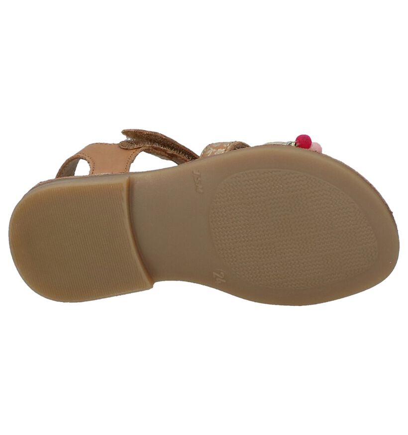 Shoo Pom Cognac Sandalen met Pomponnetjes in leer (215635)