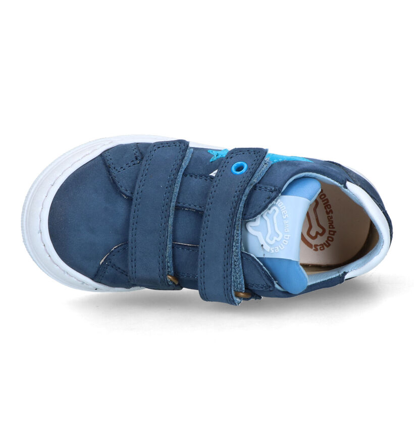 STONES and BONES Geppo Blauwe Velcroschoenen voor jongens (322123) - geschikt voor steunzolen