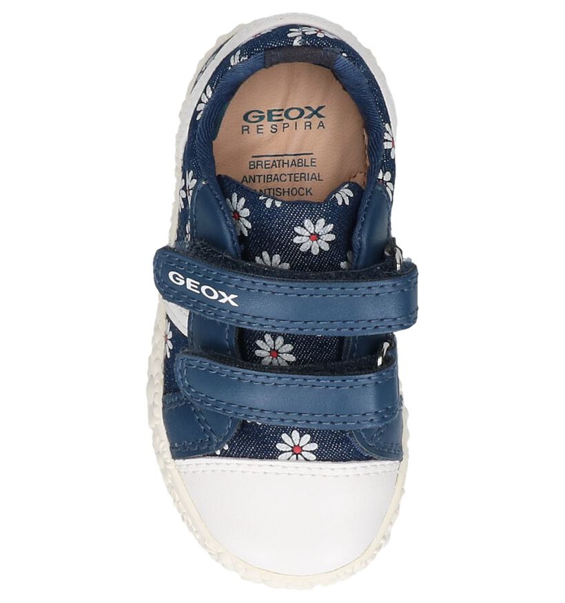 Blauwe Velcroschoenen Geox Denim in stof (237971)