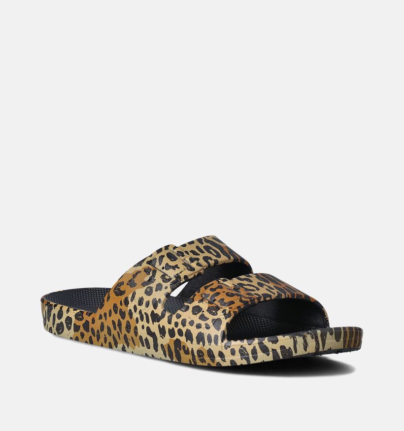 Freedom Moses Prints Claquettes en Noir pour femmes (354911)