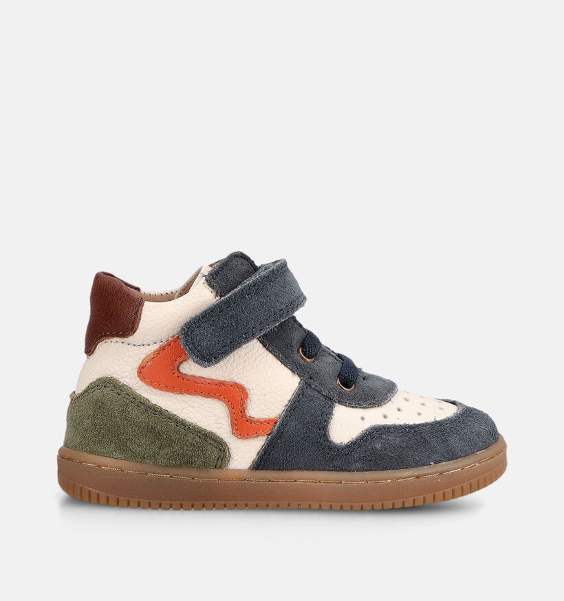 Milo & Mila Colorblock Beige/Blauwe Sneakers voor jongens (380789) - geschikt voor steunzolen