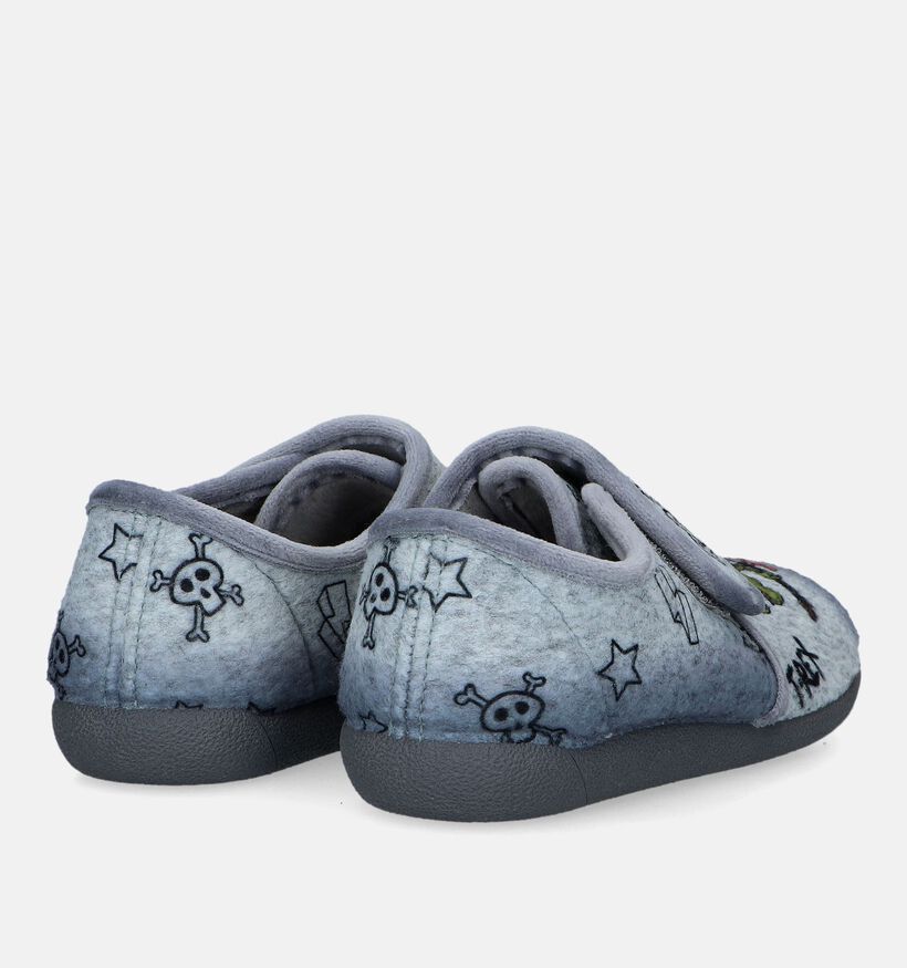 Milo & Mila Pantoufles fermées en Gris pour garçons (332281) - pour semelles orthopédiques