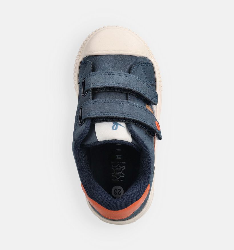 Milo & Mila Donkerblauwe/Oranje Velcroschoenen voor jongens, meisjes (371095)