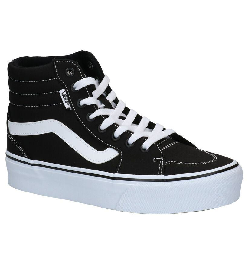 Vans Filmore Hi Platform Zwarte Sneakers in kunstleer (312595)