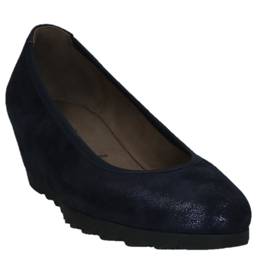 Donkerblauwe Pumps met Sleehak Gabor Sacchetto in daim (231325)