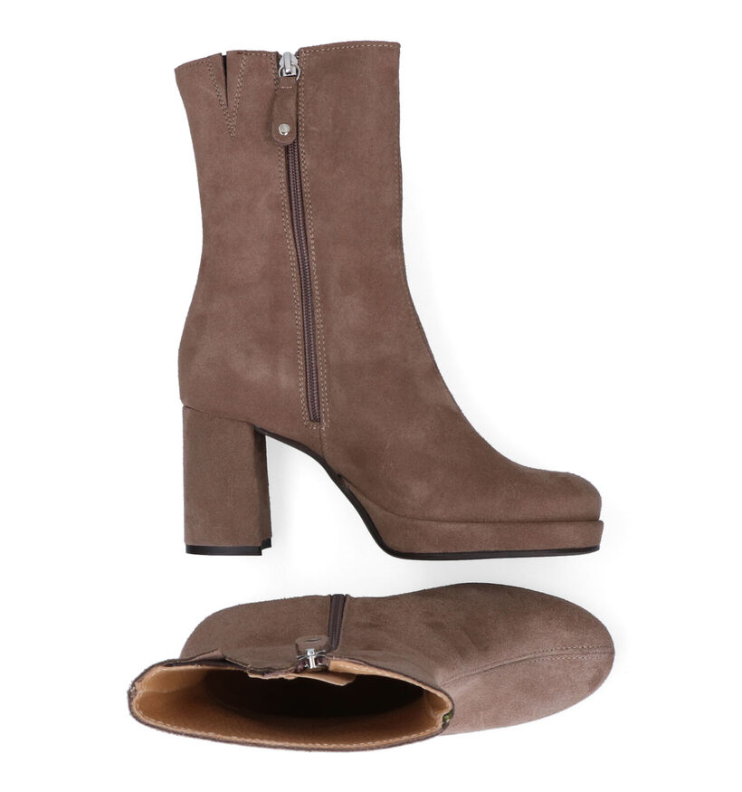 Tango Nadine Bottes en Taupe pour femmes (307758) - pour semelles orthopédiques