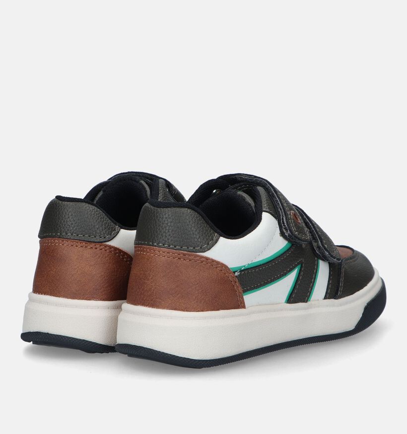 Milo & Mila Chaussures à scratch en Vert kaki pour garçons (327877) - pour semelles orthopédiques