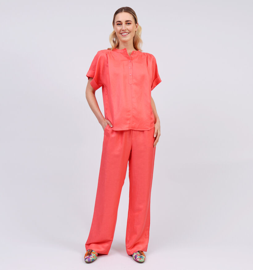 Minus Sabbi Rode Linnen blouse voor dames (354544)