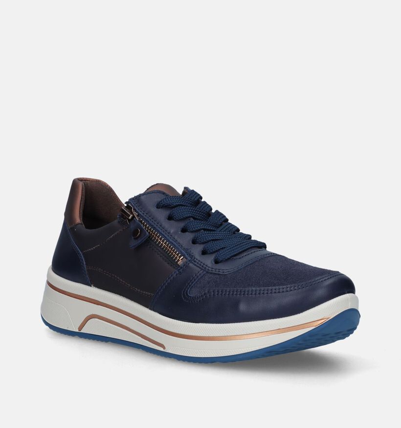 Ara Sapporo 3.0 Blauwe Brede sneakers voor dames (346966) - geschikt voor steunzolen