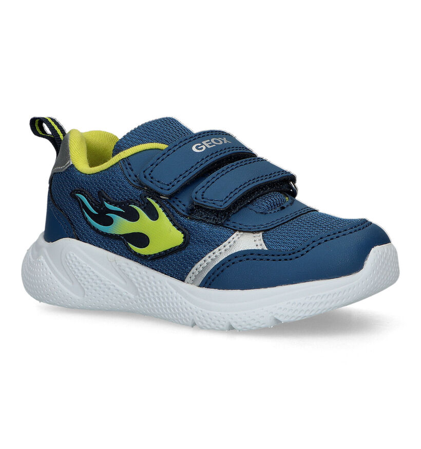 Geox Sprintye Baskets en Bleu pour garçons (321551) - pour semelles orthopédiques