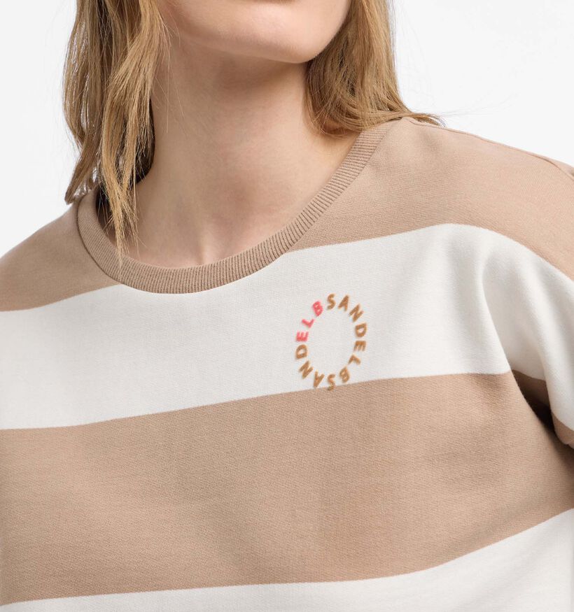 Elbsand Hilma Bruine/Witte Gestreepte Sweater voor dames (381290)