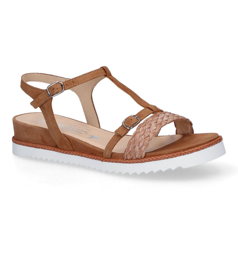 Softwaves Cognac Sandalen in daim (308391)