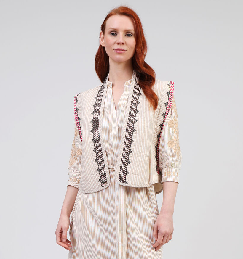Reu Mazarine Boho Beige Gilet Mouwloos voor dames (357938)