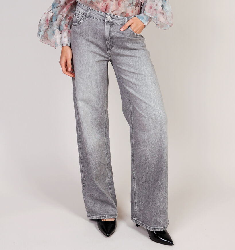 Pieces Silke Grijze Straight leg jeans L32 voor dames (361156)