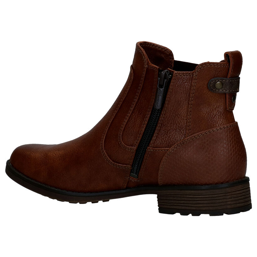 Mustang Bottines chelsea en Cognac en simili cuir (280956)