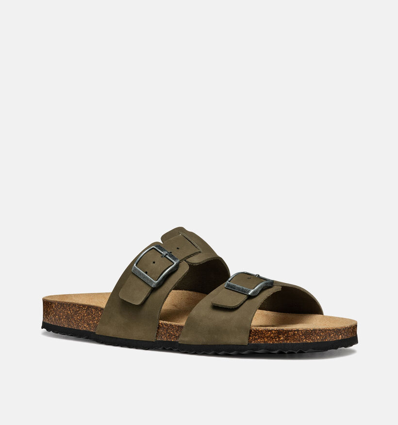 Geox Ghita Nu-pieds en Vert Khaki pour hommes (351502)