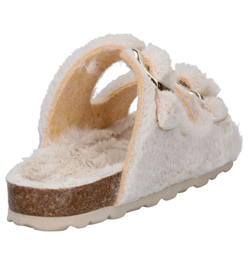 Milo & Mila Pantoufles ouvertes en Beige en textile (297049)