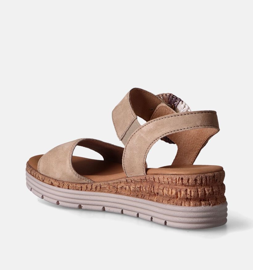 Gabor Beige Sandalen met sleehak voor dames (355018)