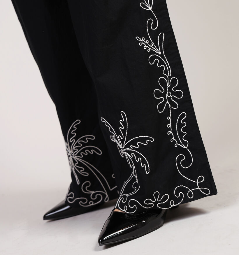 JDY Eliza Embroidery Zwarte Broek voor dames (365284)