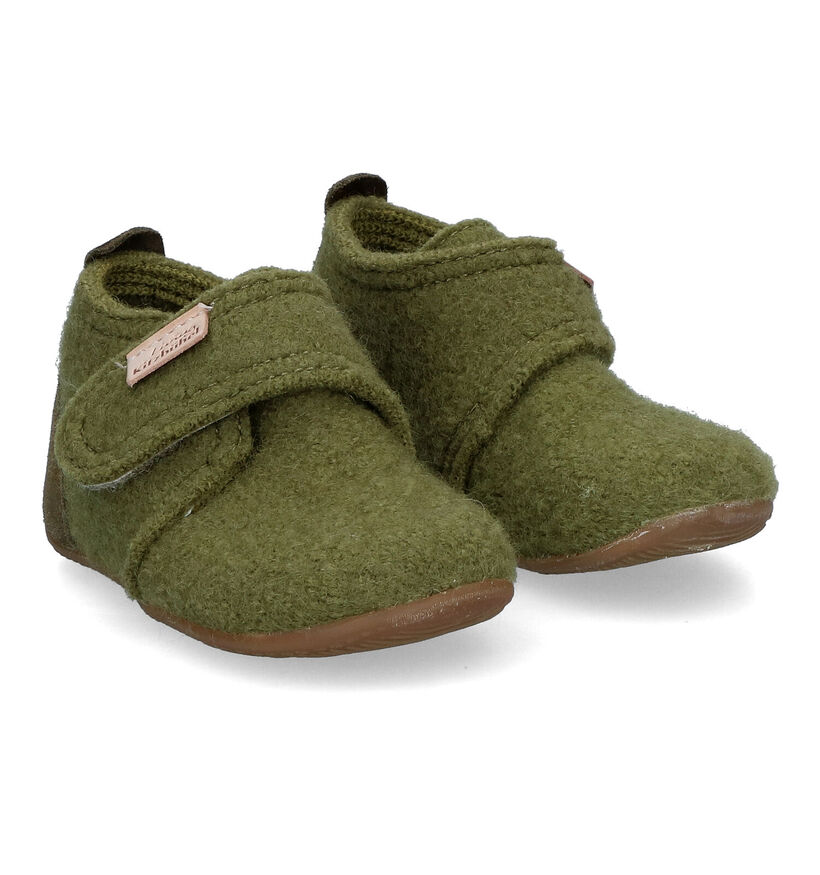 Living Kitzbühel Pantoufles pour bébé en Vert kaki pour garçons (331703)