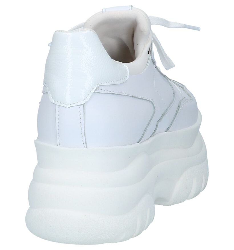 Poelman Witte Lage Geklede Sneakers in leer (229911)