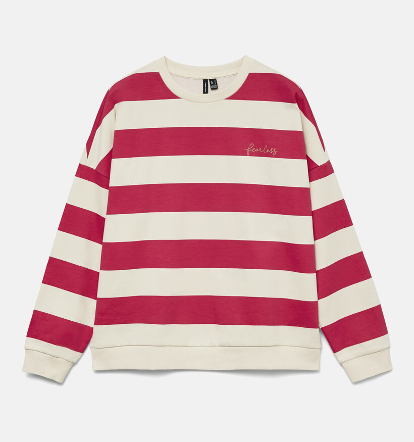 Vero Moda Viola Bea Gestreepte Rode/Lichtbeige Sweater voor dames (367193)
