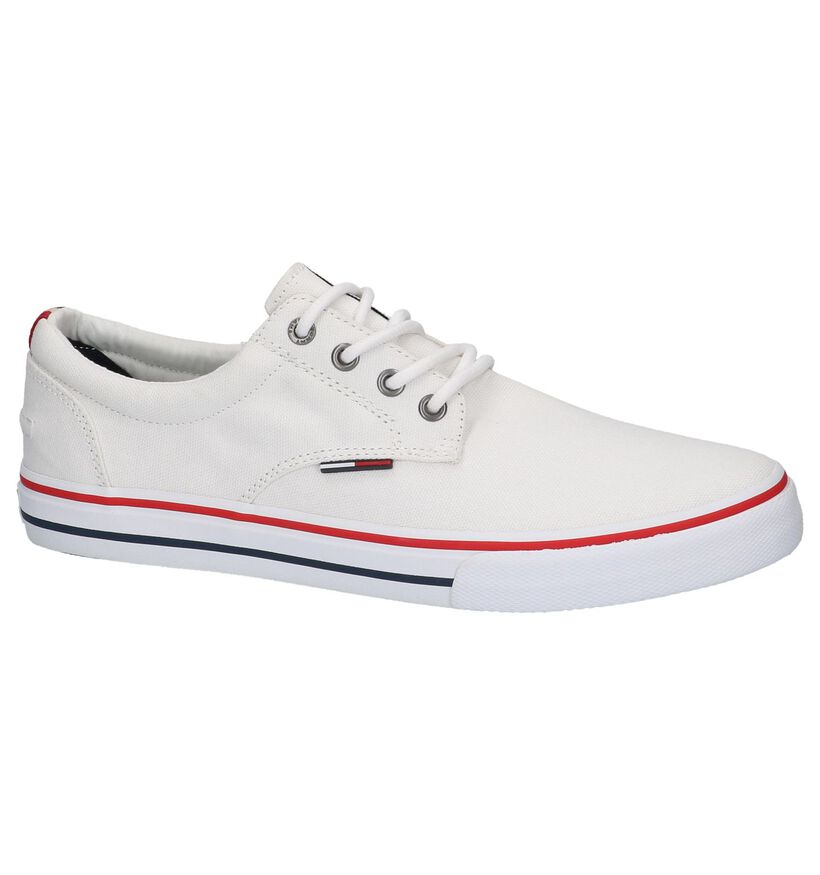 Tommy Hilfiger Core Witte Lage Geklede Sneakers in stof (212282)