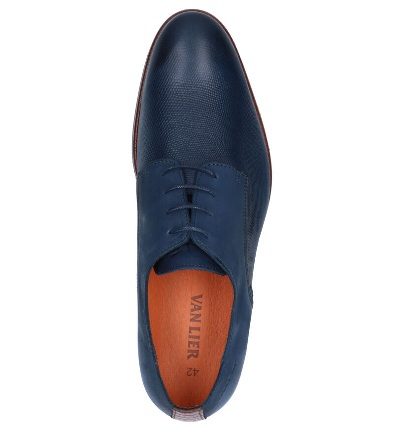 Van Lier Chaussures habillées en Bleu foncé en cuir (272962)
