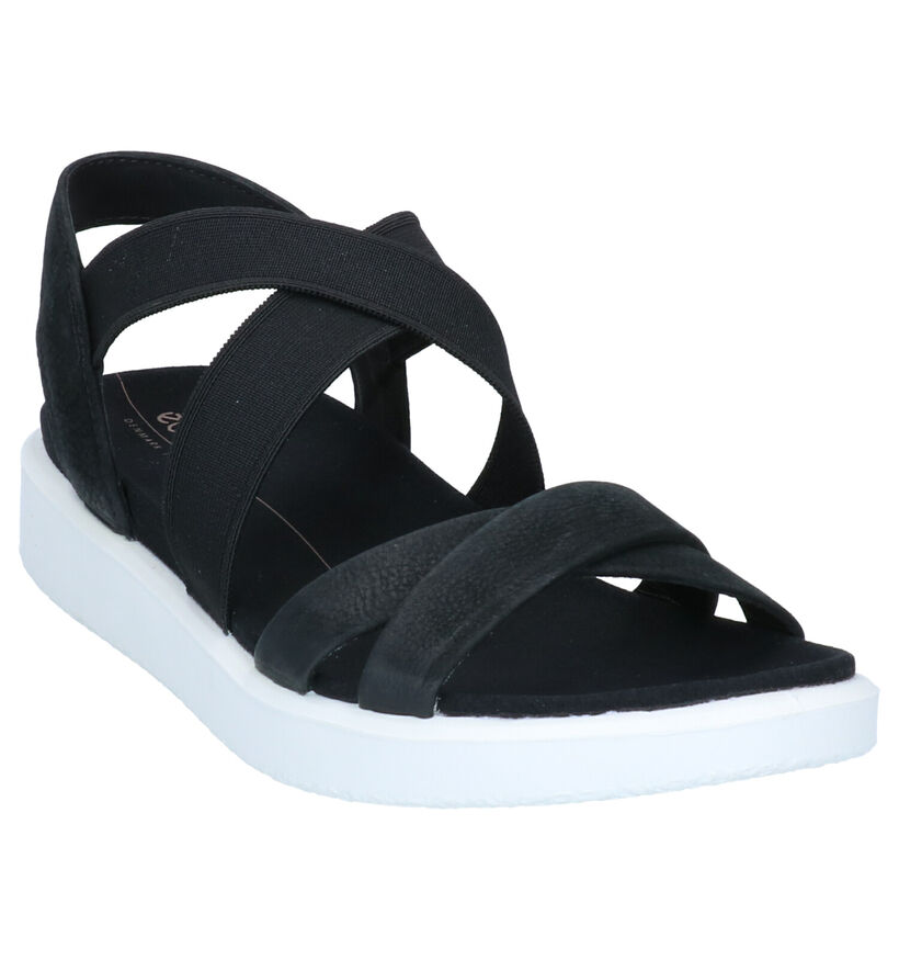 ECCO Sandales plates en Noir en nubuck (269699)