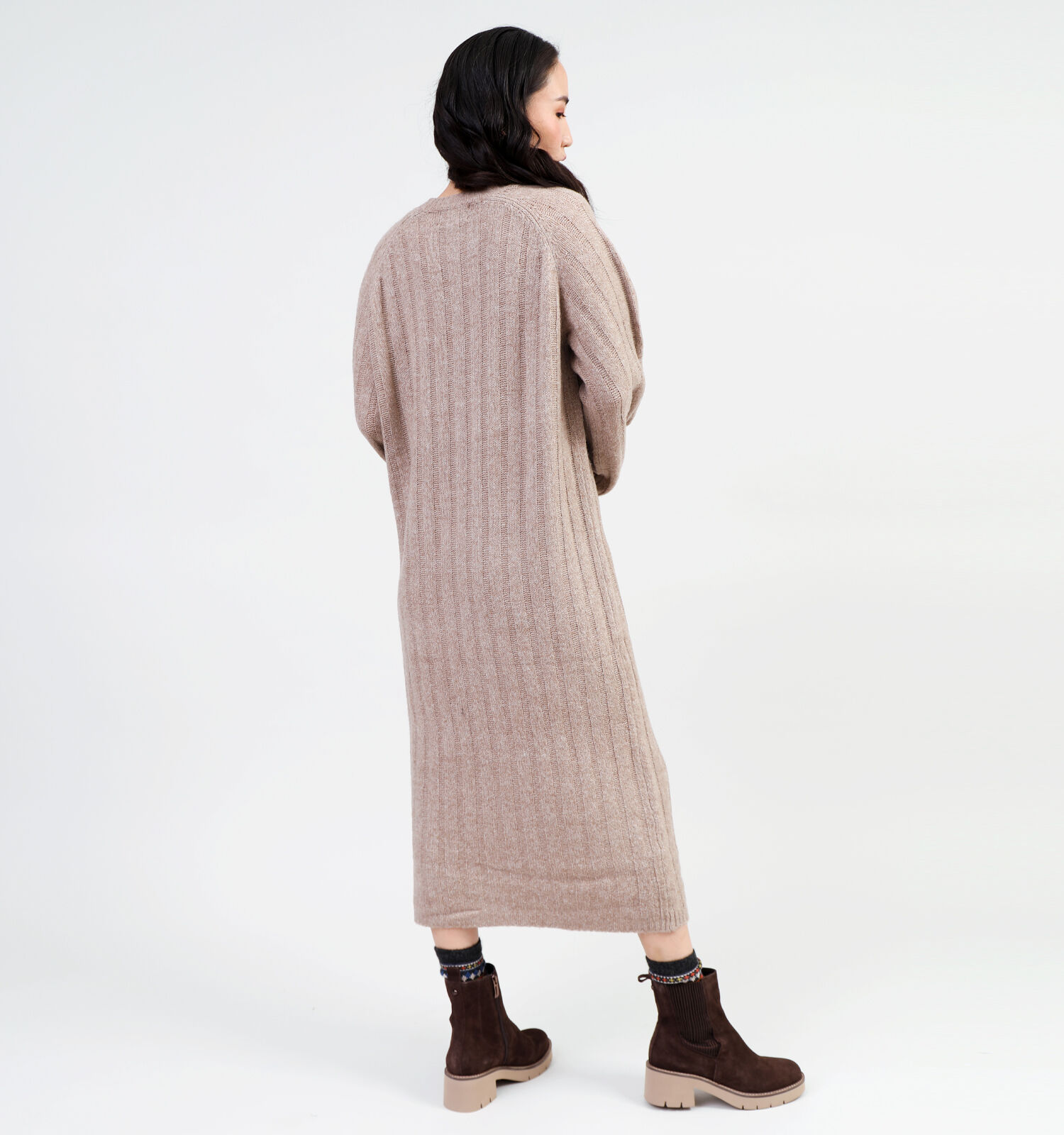 Pieces Maggy Taupe Trui jurk Dames Kleedjes Online op TORFS.BE