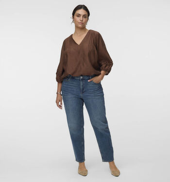 Vero Moda Curve Blouses Wit/Bruin