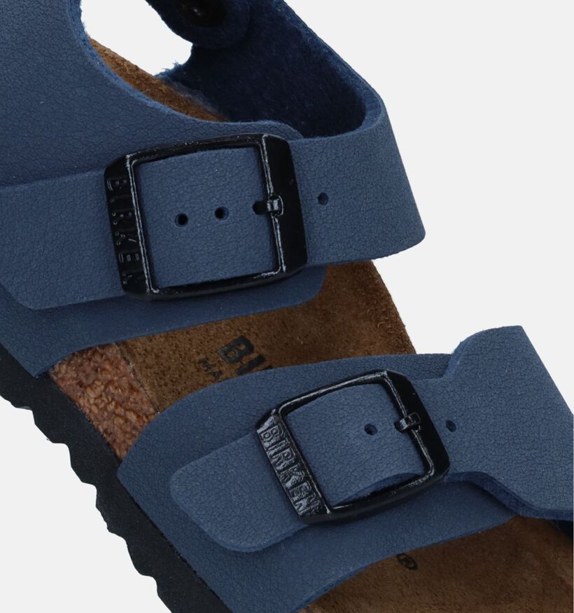 Birkenstock New York Birko Flor Sandales en Bleu pour garçons (338094)