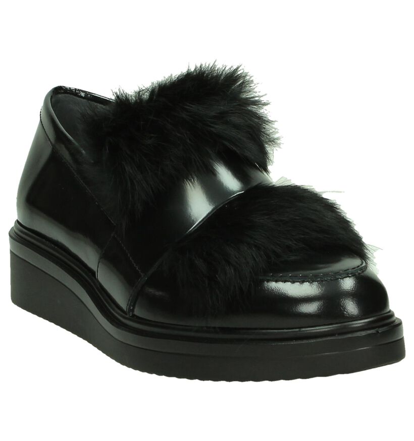 Via Roma Chaussures slip-on en Noir en cuir (185575)