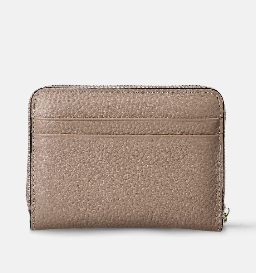 Crinkles Porte-monnaie zippé en Taupe pour femmes (358076)